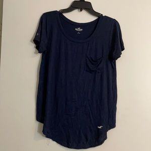 Blue hollister t shirt with pocket